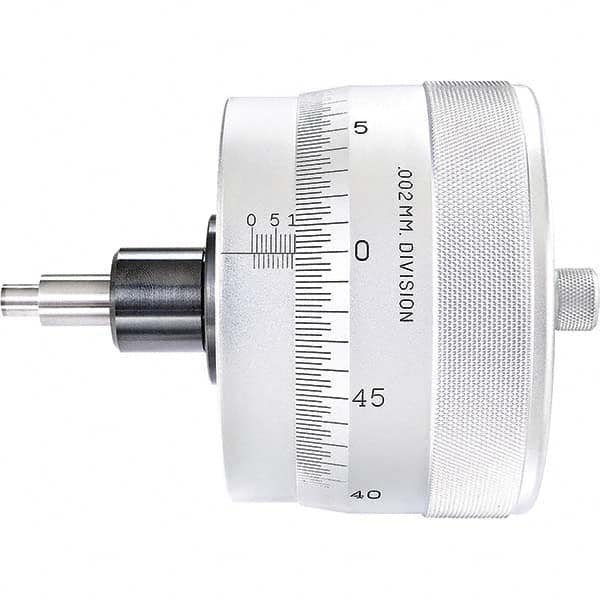 Starrett - 25mm, 4-1/16 Inch Plain Thimble, 0.3118 Inch Diameter x 1-7/16 Inch Long Spindle, Mechanical Micrometer Head - Apex Tool & Supply