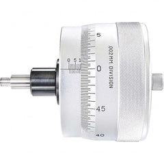 Starrett - 25mm, 4-1/16 Inch Plain Thimble, 0.3118 Inch Diameter x 1-7/16 Inch Long Spindle, Mechanical Micrometer Head - Apex Tool & Supply