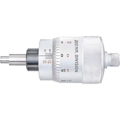 Starrett - 25mm, 2-1/16 Inch Plain Thimble, 5/16 Inch Diameter x 1-7/16 Inch Long Spindle, Mechanical Micrometer Head - Apex Tool & Supply