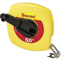 Starrett - 50' x 3/8" Yellow Blade Tape Measure - 1/8" Graduation, L1 Graduation Style, Yellow Case - Apex Tool & Supply