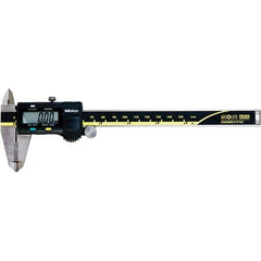Mitutoyo - 0 to 6" Range 0.01mm Resolution, Electronic Caliper - Steel with 40mm Carbide-Tipped Jaws, 0.001" Accuracy, SPC Output - Apex Tool & Supply
