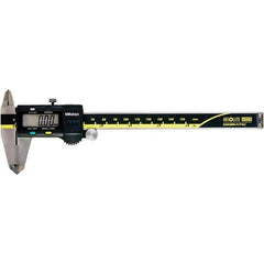 Mitutoyo - 0 to 6" Range 0.01mm Resolution, Electronic Caliper - Steel with 40mm Carbide-Tipped Jaws, 0.001" Accuracy, SPC Output - Apex Tool & Supply