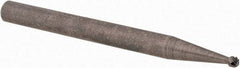 Cle-Line - 1/16" Cut Diam, 1/8" Shank Diam, Ball Head Single Cut Burr - Carbide, 1.6mm LOC, 38mm OAL - Apex Tool & Supply
