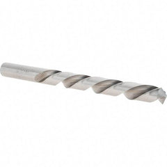 Cle-Line - 1/2" 118° High Speed Steel Jobber Drill - Bright Finish, Left Hand Cut, Spiral Flute, Straight Shank, 6" OAL, Standard Point - Apex Tool & Supply