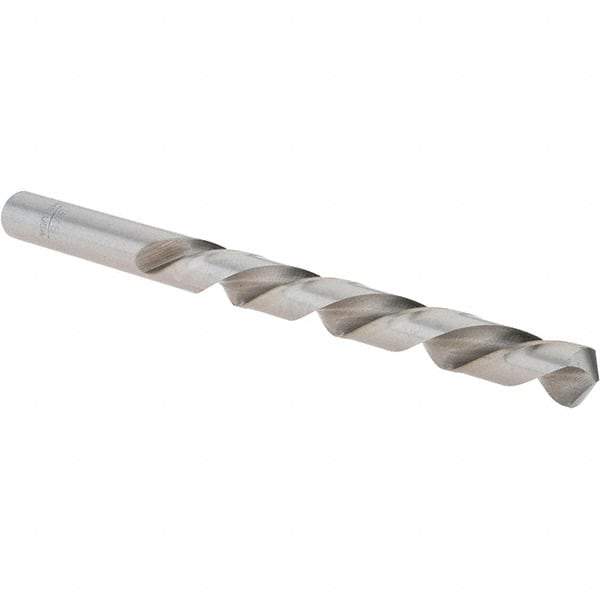 Cle-Line - 3/8" 118° High Speed Steel Jobber Drill - Bright Finish, Left Hand Cut, Spiral Flute, Straight Shank, 5" OAL, Standard Point - Apex Tool & Supply