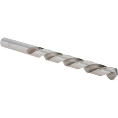 Cle-Line - 3/8" 118° High Speed Steel Jobber Drill - Bright Finish, Left Hand Cut, Spiral Flute, Straight Shank, 5" OAL, Standard Point - Apex Tool & Supply