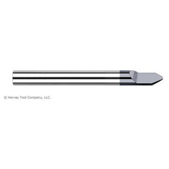 Engraving Cutters - 0.1250″ (1/8″) Shank Diameter × 0.0050″ Radius × 40° included Carbide Radius Engraver, 1 Flute, AlTiN Coated - Exact Industrial Supply