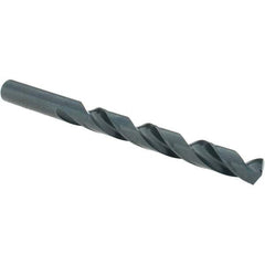 Cle-Line - 3/8" 135° High Speed Steel Jobber Drill - Oxide Finish, Right Hand Cut, Spiral Flute, Straight Shank, 5" OAL, Split Point - Apex Tool & Supply