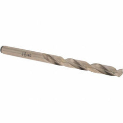 Chicago-Latrobe - 6.5mm 135° Cobalt Jobber Drill - Gold Finish Finish, Right Hand Cut, Spiral Flute, Straight Shank, 101mm OAL, Split Point - Apex Tool & Supply