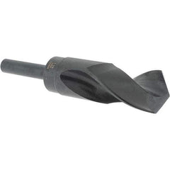 Cle-Force - 1-1/4" Drill, 118° Point, High Speed Steel Silver Deming & Reduced Shank Drill Bit - Oxide Finish, 6" OAL, Straight Shank, 3-1/8" Flute Length, Right Hand Cut, Standard Point, Spiral Flute, Regular Spiral - Apex Tool & Supply
