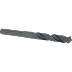 Cle-Line - 14mm Drill, 118° Point, High Speed Steel Silver Deming & Reduced Shank Drill Bit - Oxide Finish, 6" OAL, Straight Shank, 79mm Flute Length, Right Hand Cut, Standard Point, Spiral Flute, Regular Spiral - Apex Tool & Supply
