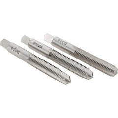 Cle-Line - M8x1.25 Metric, 4 Flute, Bottoming, Plug & Taper, Bright Finish, High Speed Steel Tap Set - Right Hand Cut, 2-23/32" OAL, 1-1/8" Thread Length, Series 0404 - Apex Tool & Supply