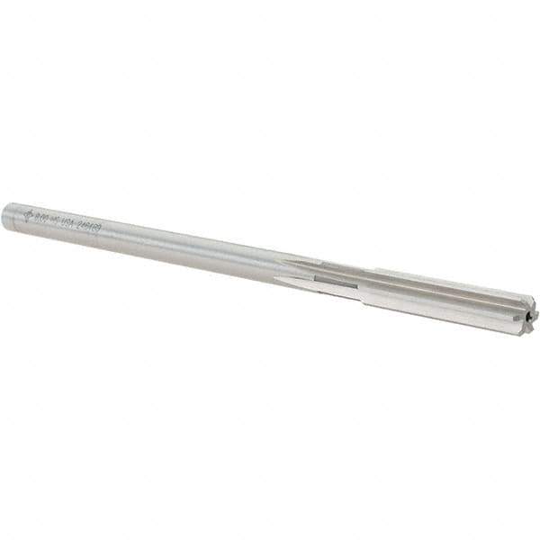 Cleveland - 8mm High Speed Steel 6 Flute Chucking Reamer - Straight Flute, Straight Shank, 38.1mm Flute Length, 152.4mm OAL - Apex Tool & Supply