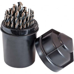 Cle-Force - 1/16 to 1/2", 135° Point, Oxide/Gold Finish, High Speed Steel Jobber Length Drill Bit Set - Apex Tool & Supply