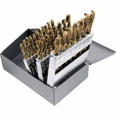 Chicago-Latrobe - 0.234 to 0.413", 135° Point, TiN Finish, High Speed Steel Jobber Length Drill Bit Set - Apex Tool & Supply