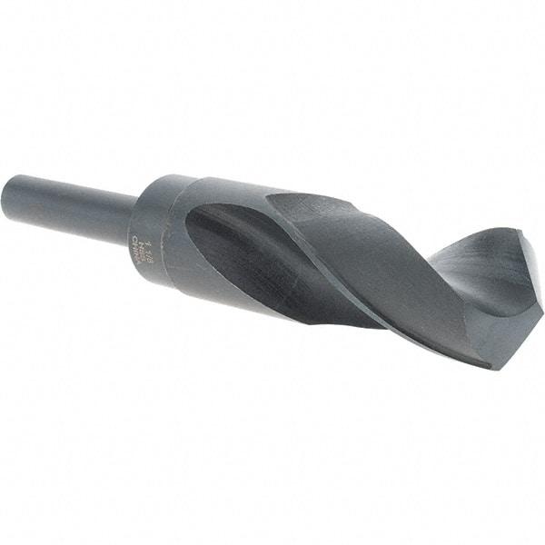 Cle-Force - 1-1/8" Drill, 118° Point, High Speed Steel Silver Deming & Reduced Shank Drill Bit - Oxide Finish, 6" OAL, Straight Shank, 3-1/8" Flute Length, Right Hand Cut, Standard Point, Spiral Flute, Regular Spiral - Apex Tool & Supply