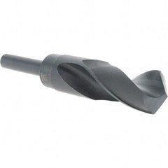 Cle-Force - 1-1/8" Drill, 118° Point, High Speed Steel Silver Deming & Reduced Shank Drill Bit - Oxide Finish, 6" OAL, Straight Shank, 3-1/8" Flute Length, Right Hand Cut, Standard Point, Spiral Flute, Regular Spiral - Apex Tool & Supply