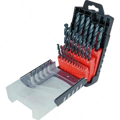 Cle-Force - 1 to 13mm, 118° Point, Oxide Finish, High Speed Steel Jobber Length Drill Bit Set - Apex Tool & Supply