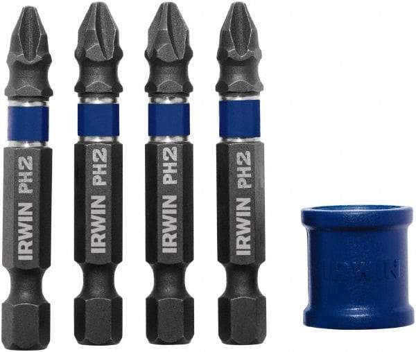 Irwin - 5 Piece, Phillips Handle, Power Bit Set - No. 2 Phillips - Apex Tool & Supply