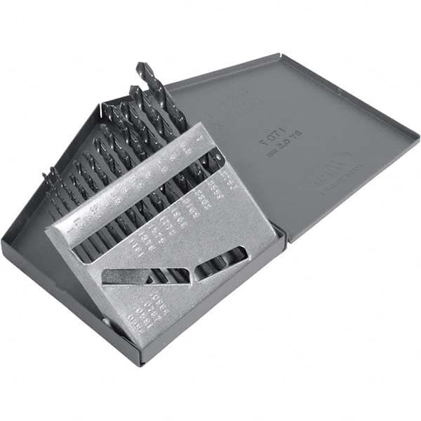 Chicago-Latrobe - 1 to 7mm, 118° Point, Oxide Finish, High Speed Steel Jobber Length Drill Bit Set - Apex Tool & Supply