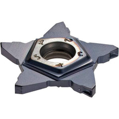 Iscar - PENTA24N200 C IC908 Grade, 0.0787" Cutting Width, Carbide Cutoff Insert - Neutral Lead Angle, 0.0079" Cnr Rad, TiN/TiAlN Coated - Apex Tool & Supply