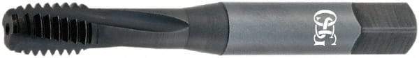 OSG - M10x1.50, 3 Flute, 15° Helix, Modified Bottoming Chamfer, Oxide Finish, Powdered Metal Spiral Flute STI Tap - Right Hand Flute, 3-3/8" OAL, 0.367" Shank Diam, 1-21/32" Thread Length, 6H Class of Fit, Series 345STI - Exact Industrial Supply