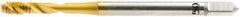 OSG - 1-8 UNC 4 Flute 2B Modified Bottoming Spiral Flute Tap - Vanadium High Speed Steel, TiN Finish, 160mm OAL, Right Hand Flute, Right Hand Thread, H6, Series 16450 - Apex Tool & Supply