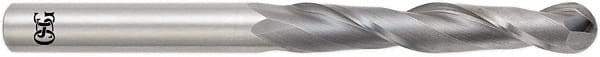 OSG - 18mm Diam, 76mm LOC, 2 Flute Solid Carbide Ball End Mill - Uncoated, Single End, 153mm OAL, 18mm Shank Diam, Spiral Flute - Apex Tool & Supply