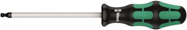 Wera - 5mm Hex Ball End Driver - 4" Bade Length, Ergonomic Cushion Grip Handle, 205mm OAL - Apex Tool & Supply