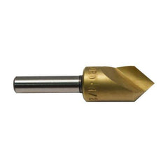 M.A. Ford - 5/8" Head Diam, 1/4" Shank Diam, 1 Flute 120° High Speed Steel Countersink - TiN Finish, 2-1/4" OAL - Apex Tool & Supply