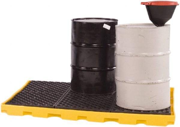 UltraTech - 66 Gal Sump, 9,000 Lb Capacity, 6 Drum, Polyethylene Spill Deck or Pallet - 75" Long x 50" Wide x 5" High, Low Profile, 2 x 3 Drum Configuration - Apex Tool & Supply