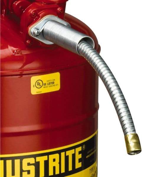 Justrite - 9 Inch Long, Safety Can Metal Flexible Nozzle - 5/8 Inch Diameter, Compatible with Type II Safety Cans - Apex Tool & Supply