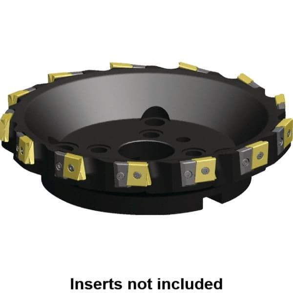 Kennametal - 7 Inserts, 200mm Cut Diam, 60mm Arbor Diam, 25.46mm Max Depth of Cut, Indexable Square-Shoulder Face Mill - 0/90° Lead Angle, 63mm High, LN.U 2210.. Insert Compatibility, Series MEGA90 - Apex Tool & Supply