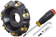 Kennametal - 6" Cut Diam, 2" Arbor Hole, 21.39mm Max Depth of Cut, 30° Indexable Chamfer & Angle Face Mill - 7 Inserts, LN.U 2210... Insert, Right Hand Cut, 7 Flutes, Series MEGA60 - Apex Tool & Supply