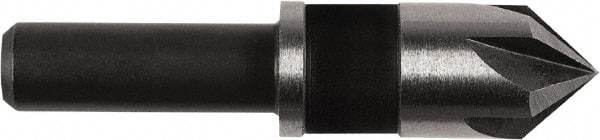 Irwin - 3/8" Head Diam, 1/4" Shank Diam, 5 Flute 82° High Speed Steel Countersink - Oxide Finish, 1-5/8" OAL, Single End, Straight Shank, Right Hand Cut - Apex Tool & Supply