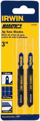Irwin - 3" Long x 0.031" Thick x 0.315" Wide, Carbide Grit Jig Saw Blade - Continuous Edge, 0.1563" Wide, T-Shank - Apex Tool & Supply
