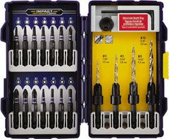 Irwin - 19 Piece, 1/4 to 7/16" Head Diam, Single End Countersink Set - Apex Tool & Supply