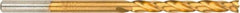 Irwin - 1/8" High Speed Steel Jobber Drill - TiN Finish, Right Hand Cut, Spiral Flute, Straight Shank, 2-3/4" OAL, Turbomax Point - Apex Tool & Supply
