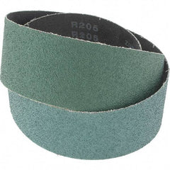 Made in USA - 2" Wide x 42" OAL, 60 Grit, Zirconia Alumina Abrasive Belt - Zirconia Alumina, Coarse, Coated, Y Weighted Cloth Backing, Wet/Dry - Apex Tool & Supply