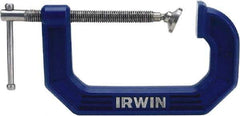Irwin - Heavy-Duty 2" Max Opening, 1-5/16" Throat Depth, Standard C-Clamp - Standard Throat Depth - Apex Tool & Supply