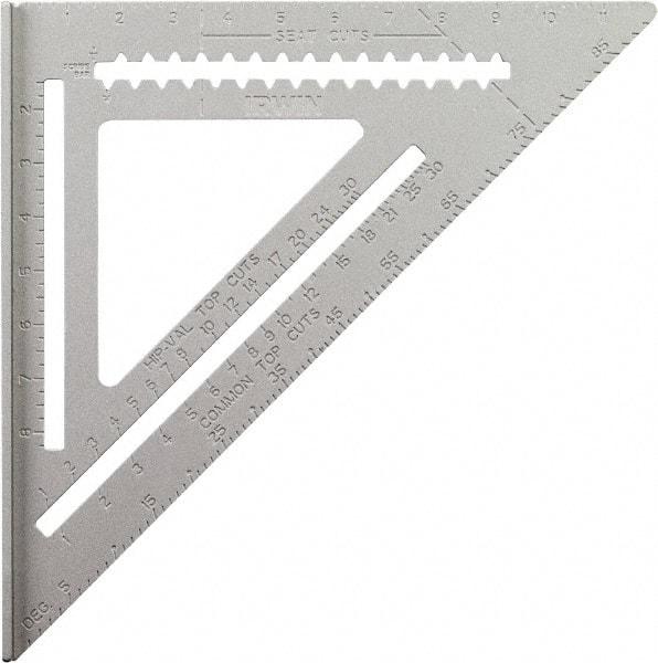 Irwin - 12" Blade Length, Aluminum Rafter Square - Apex Tool & Supply