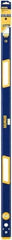 Irwin - 48" Long 3 Vial Box Beam Level - Aluminum, Blue/Yellow, 1 Level & 2 Plumb Vials - Apex Tool & Supply