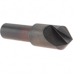 Melin Tool - 1/2" Head Diam, 3/8" Shank Diam, 1 Flute 82° High Speed Steel Countersink - Oxide Finish, 2" OAL, Single End, Straight Shank, Right Hand Cut - Apex Tool & Supply