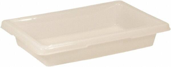 Rubbermaid - Rectangular, White Polyethylene Food Tote Box - 3-1/2" High x 12" Wide x 18" Long, with Snap-On Lid - Apex Tool & Supply
