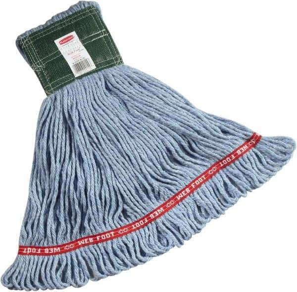 Rubbermaid - 1" Green Head Band, Medium Blended Fiber Loop End Mop Head - 4 Ply, Side Loading Connection - Apex Tool & Supply
