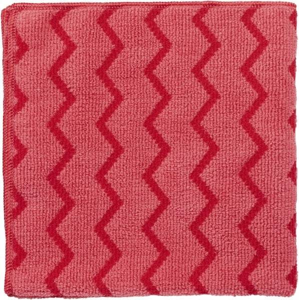 Rubbermaid - Dry Microfiber Wipes - Packet, 16" x 16" Sheet Size, Red - Apex Tool & Supply