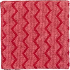 Rubbermaid - Dry Microfiber Wipes - Packet, 16" x 16" Sheet Size, Red - Apex Tool & Supply