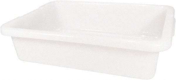 Rubbermaid - 4.6 Gal, White Polyethylene Tote Container - Nesting, 20" Long x 15" Wide x 5" High - Apex Tool & Supply