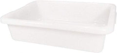 Rubbermaid - 4.6 Gal, White Polyethylene Tote Container - Nesting, 20" Long x 15" Wide x 5" High - Apex Tool & Supply