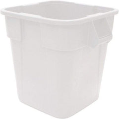 Rubbermaid - 40 Gal White Square Trash Can - Polyethylene, 730mm High x 596.9mm Long x 596.9mm Wide - Apex Tool & Supply